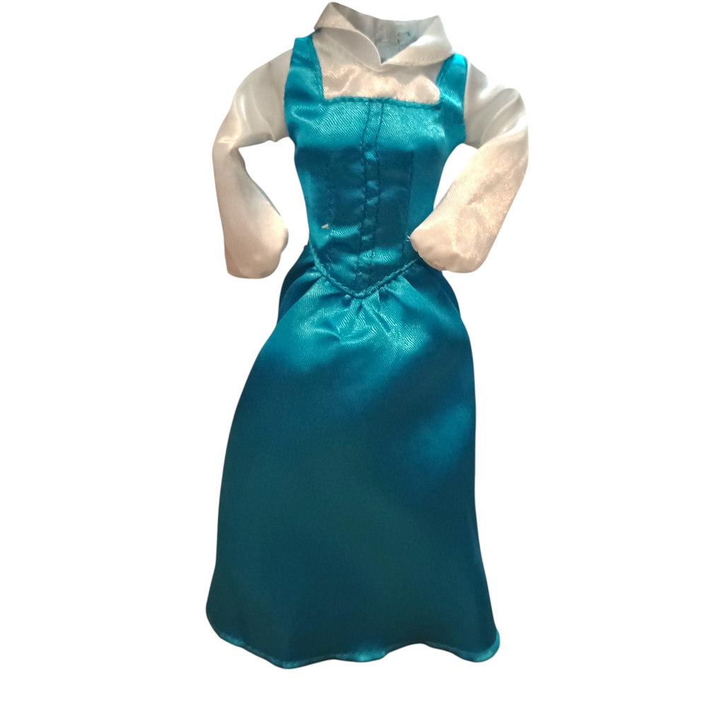 Disney Store Beauty And The Beast Belle Charming  Doll Dress Blue & White 7in
